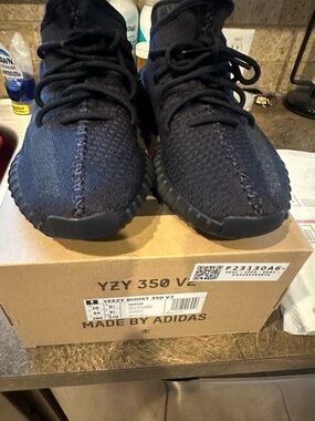 adidas Black Knit Low-Top Sneakers - YZY 350 V2 Style